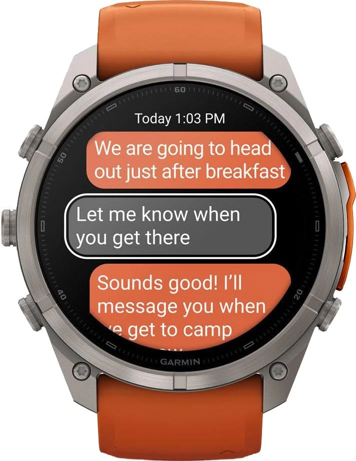 Смарт-часы Garmin Fenix 9 Pro inReach 51mm Titanium with Autumn Orange/Spark Orange Silicone Band (010-04337-00/01)