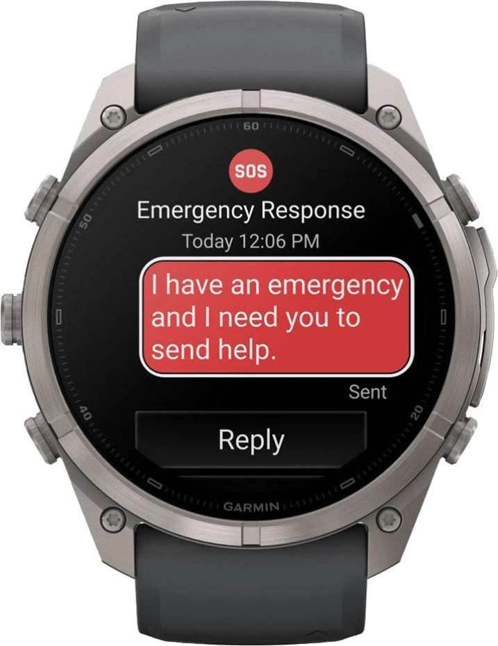Смарт-годинники Garmin Fenix 9 Pro inReach 51 мм Титан з графітовим/чорним силіконовим ремінцем (010-04337-20/21)