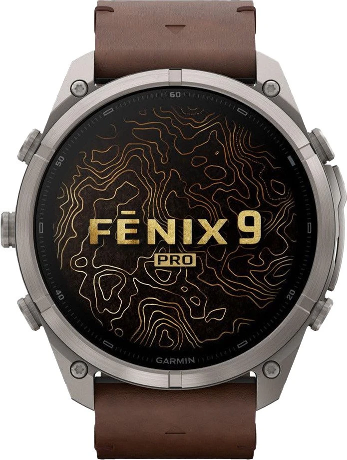 Смарт-часы Garmin Fenix 9 Pro inReach 51mm Titanium with Walnut Leather Band (010-04337-40/41)