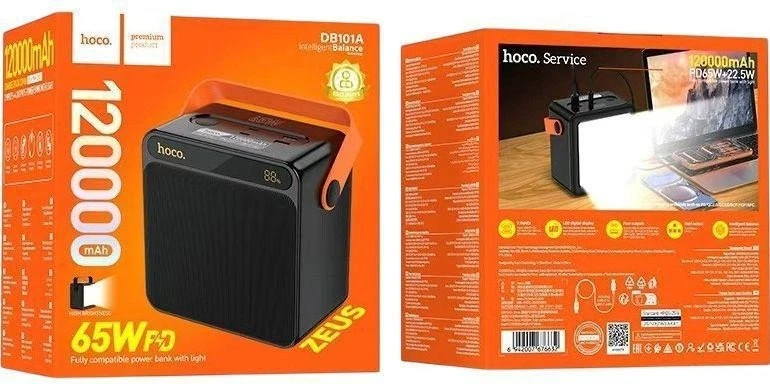 Hoco DB101A Zeus 120000mAh 65W Black (716185) (UA)