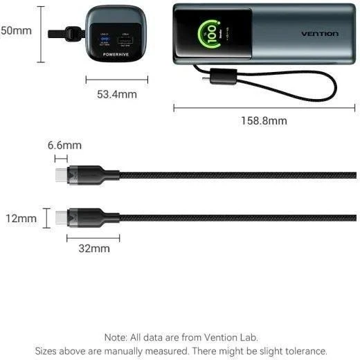 Vention 20000mAh 165W Gray (FKFH0/910165) (UA)