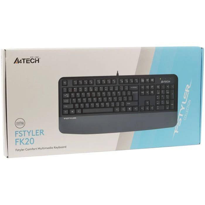 A4Tech FK20 USB UA Grey (4711421003209) (UA) Тип: мультимедійна; Призначення: