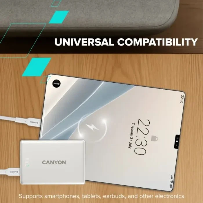 Canyon 5000mAh OnPower 500 PD20W Magnetic wireless MagSafe Grey (CNS-CPB500G) (UA)