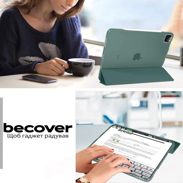 Чехол для планшета BeCover Tri Fold Hard Apple iPad Pro 12.9 2020/2021/2022 Dark Green (711720) (UA)