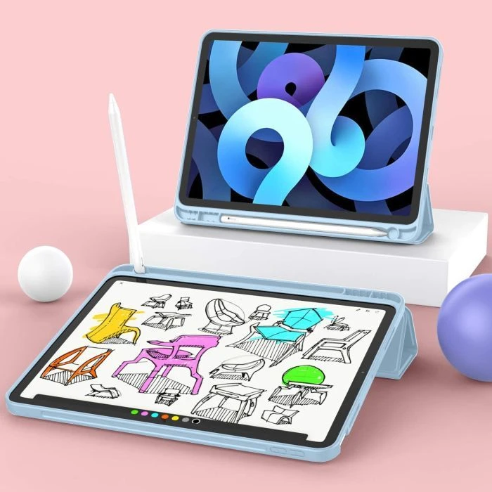 Чехол для планшета BeCover Tri Fold Hard TPU Apple iPad Air 4 10.9 2020/2022 Light Blue (706752) (706752) (UA)