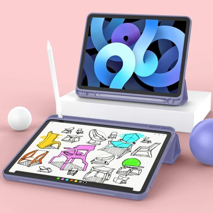 Чехол для планшета BeCover Tri Fold Soft TPU mount Apple Pencil Apple iPad Air 4 10.9 2020/2022 Purple (706751) (UA)