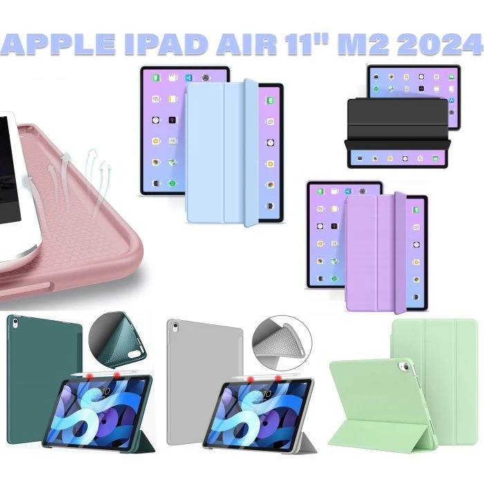 Чохол для планшета BeCover Tri Fold Soft TPU Silicone Apple iPad Air 11 M2/M3 (2024/2025) Темно-зелений (711406) (UA) Тип: обкладинка; Сумісність з