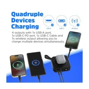 Energizer Magnetic Wireless 10000mAh 20W PD, AC зарядка, QI/15W, вбудований USB-C (QM10001AC) (UA)