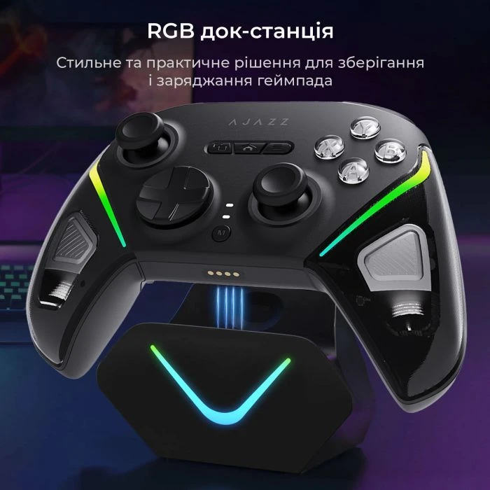 Геймпад Ajazz GP100S 2.4G/BT/USB Switch/PC/iOS/Android RGB Black (GP100S-B) (UA) Платформа: PC, Android, iOS, Nintendo Switch;