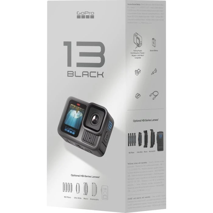 GoPro HERO13 Black (CHDHX-131-RW) (UA) Матриця: 27 MP; Матеріал лінз: скло;