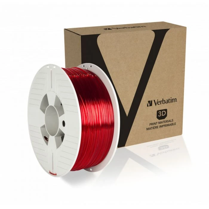 Пластик для 3D-принтера Verbatim PETG, 1.75 мм, 1 кг, red-transparent (55054) (UA) Тип пластика: PETG; Диаметр: 1.75 мм;