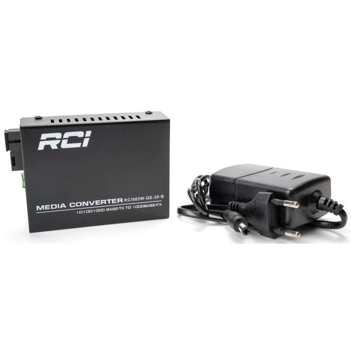 RCI 1G, 20km, SC, RJ45, Tx 1550nm standart size metal case (RCI502W-GE-20-B) (UA) Скорость передачи данных: 10 / 100