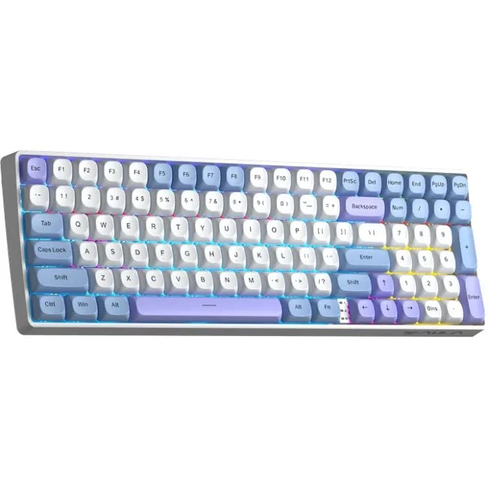 Aula S100pro RGB KRGD Red Switch Wireless/Bluetooth/Type-C UA White/Blue (6948391205762) (UA)