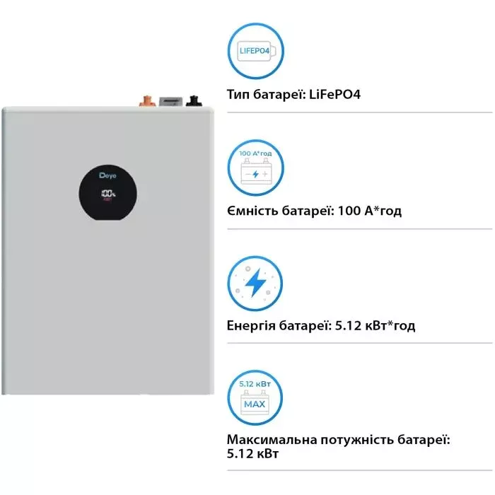 Батарея LiFePo4 Deye SE-F5 Pro-C, 51.2V - 100Ah (SE-F5 Pro) (UA)