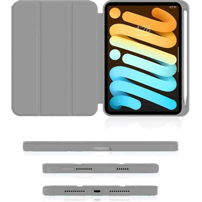 Чехол для планшета BeCover Direct Charge Pen with Apple Pencil Holder iPad Mini 7 2024 Gray (712461) (UA)