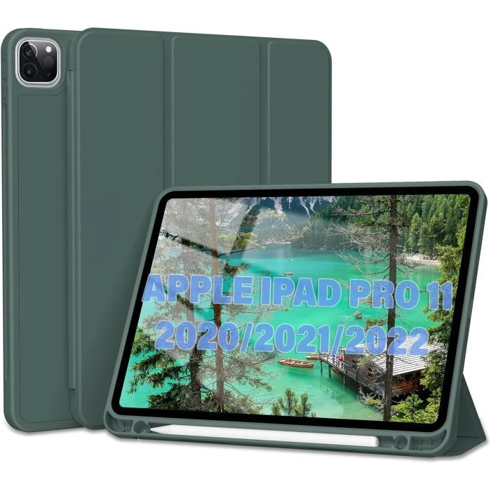 Чехол для планшета BeCover Tri Fold Hard TPU Apple iPad Pro 11 2020/2021/2022 Dark Green (711110) (UA)