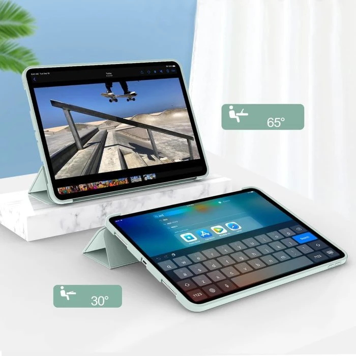 Чехол для планшета BeCover Tri Fold Soft TPU Silicone Apple iPad Pro 12.9 2020/2021/2022 Light Green (711738) (UA)