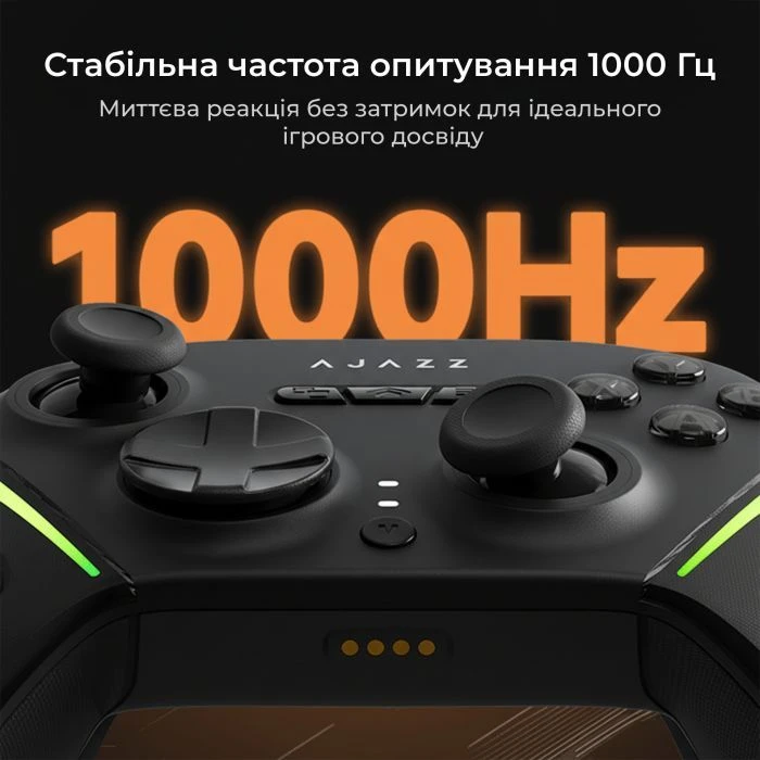 Геймпад Ajazz GP100 2.4G/BT/USB Switch/PC/iOS/Android RGB Black (GP100-B) (UA)
