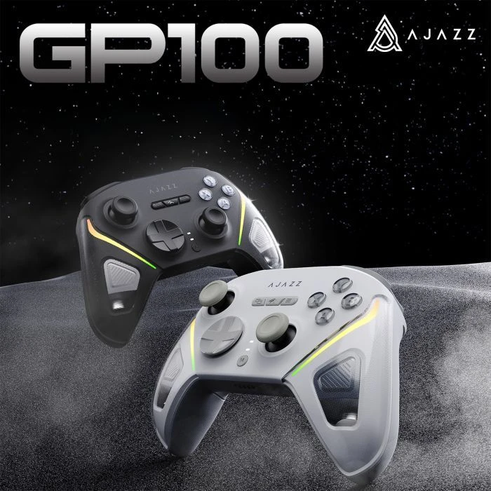 Геймпад Ajazz GP100S 2.4G/BT/USB Switch/PC/iOS/Android RGB Black (GP100S-B) (UA)