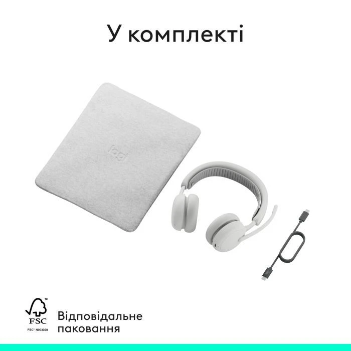 Навушники Logitech Zone Wireless 2 ES Off-White (981-001508) (UA) Тип: VoIP телефонія та кол-центри;