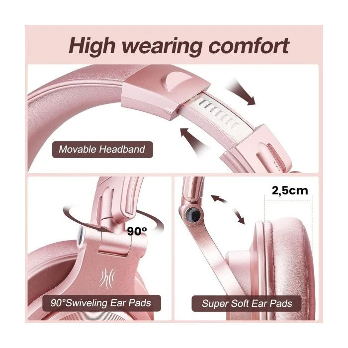 Навушники OneOdio Fusion A70 Bluetooth+3,5мм/6,35мм Rose/Gold (A70 Rose Gold) (UA) Призначення: для телевізора, для