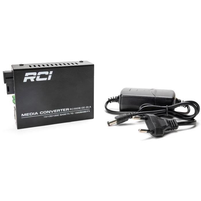 RCI 1G, 20km, SC, RJ45, Tx 1310nm standart size metal case (RCI502W-GE-20-A) (UA) Швидкість передачі даних: 1000