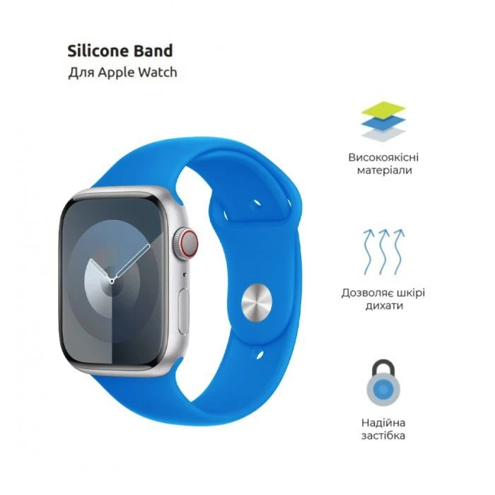 Ремінець для смарт-годинників Armorstandart Sport Band (3 Straps) для Apple Watch 49/46/45/44/42 (Series 1-3) Clear Blue (ARM74268) (UA) Сумісність: Apple Watch 3, Apple Watch 4, Apple