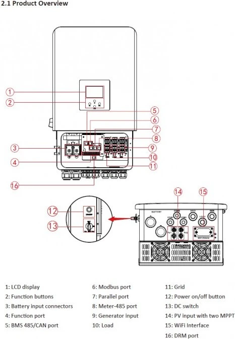 Гибридный солнечный инвертор Deye SUN-12K-SG05LP3-EU-SM2