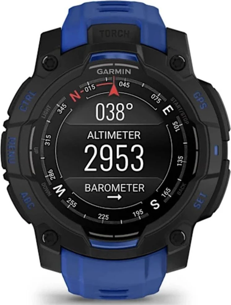 Garmin Instinct 3 45mm AMOLED Black with Blue Band (010-02936-03/43) Бренд: Garmin; Лінійка: Instinct 3; iOS: є;