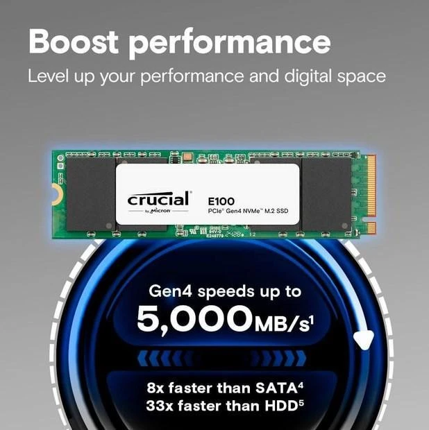 Crucial E100 480 GB (CT480E100SSD8) Бренд: Crucial; Линейка: E100; Объем,