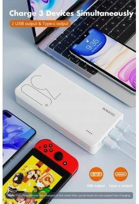 Зовнішній акумулятор Romoss Sense8+ 30000mAh White (PHP30-401-02)