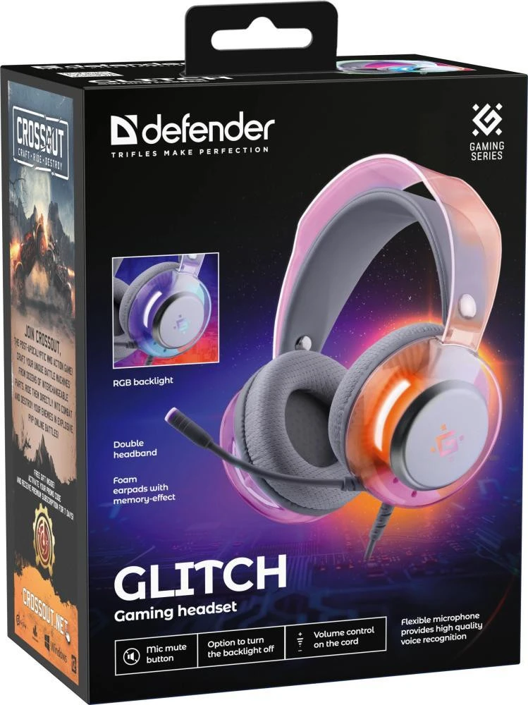 Наушники с микрофоном Defender Glitch White (62490) (UA)