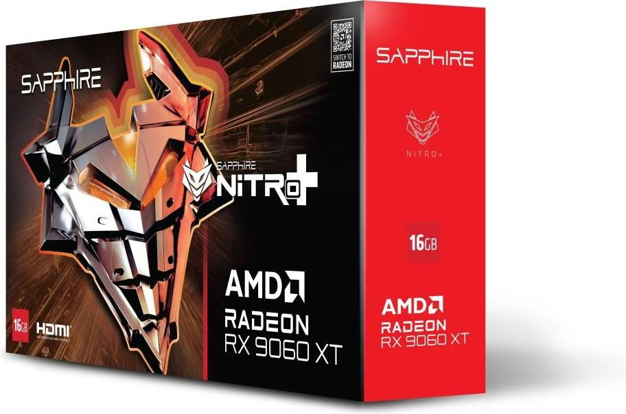 Sapphire Radeon RX 9060 XT 16GB NITRO+ GAMING OC (11350-01-20G) (UA) Бренд: Sapphire; Виробник GPU: AMD; GPU: