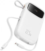 Зовнішній акумулятор Baseus QPow2 20000mAh 22.5W Dual-Cable White (P10055002223-00) (UA)
