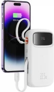 Зовнішній акумулятор Baseus QPow2 20000mAh 22.5W Dual-Cable White (P10055002223-00) (UA)