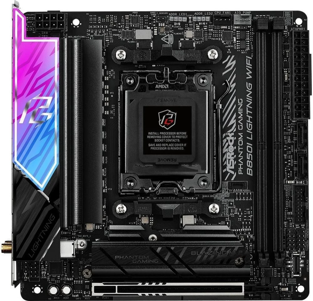 ASRock B850I Lightning WiFi (UA) Бренд: ASRock; Тип роз'єму CPU: Socket AM5;