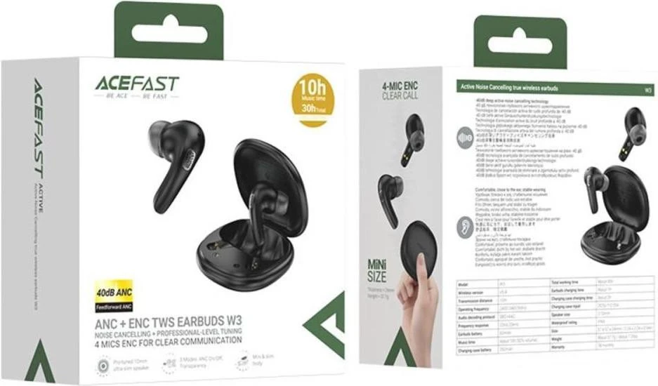 Навушники Acefast W3 ANC Black (6974316284796) (UA) Бренд: Acefast; Спосіб підключення: