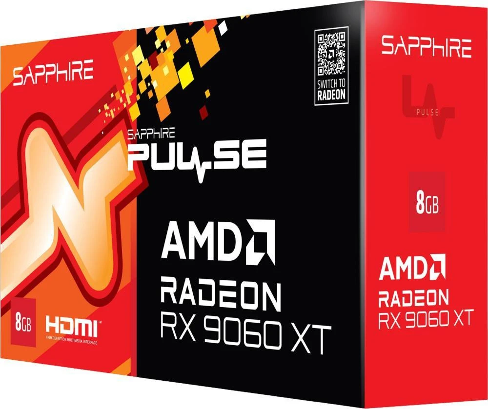 Sapphire Radeon RX 9060 XT 8GB PULSE GAMING OC (11350-04-20G) (UA) Бренд: Sapphire; Виробник GPU: AMD; GPU: