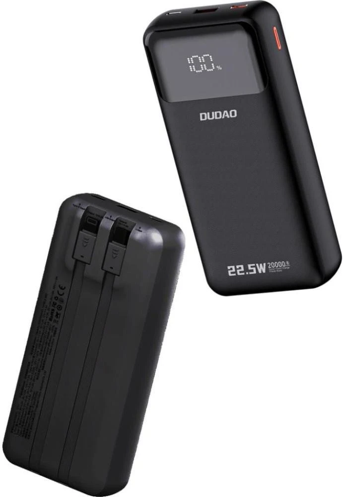 Внешний аккумулятор Dudao K15Pro 20000mAh 22.5W Black (6977196682430) (UA)