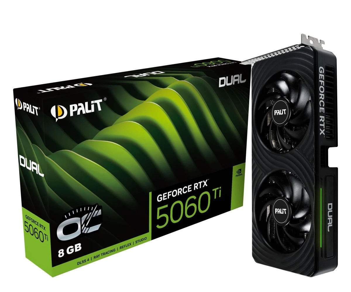 Palit GeForce RTX 5060 Ti Dual OC 8GB GDDR7 DLSS4 (NE7506TT19P1-GB2062D) EU Серія відеокарт: GeForce RTX 50 Series;
