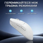 Ajazz AJ199 Carbon fiber Wireless/Bluetooth/USB White (AJ199-W) (UA)