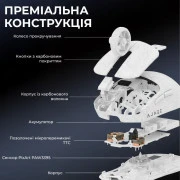 Ajazz AJ199 MAX Carbon fiber Wireless/Bluetooth/USB White (AJ199-MAX-W) (UA)