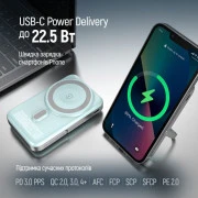 ColorWay 10 000 mAh PD/22.5W, 15W MagSafe & Watch Wireless Aquamarine (CW-PB100LPA2MT-WPDD) (UA)