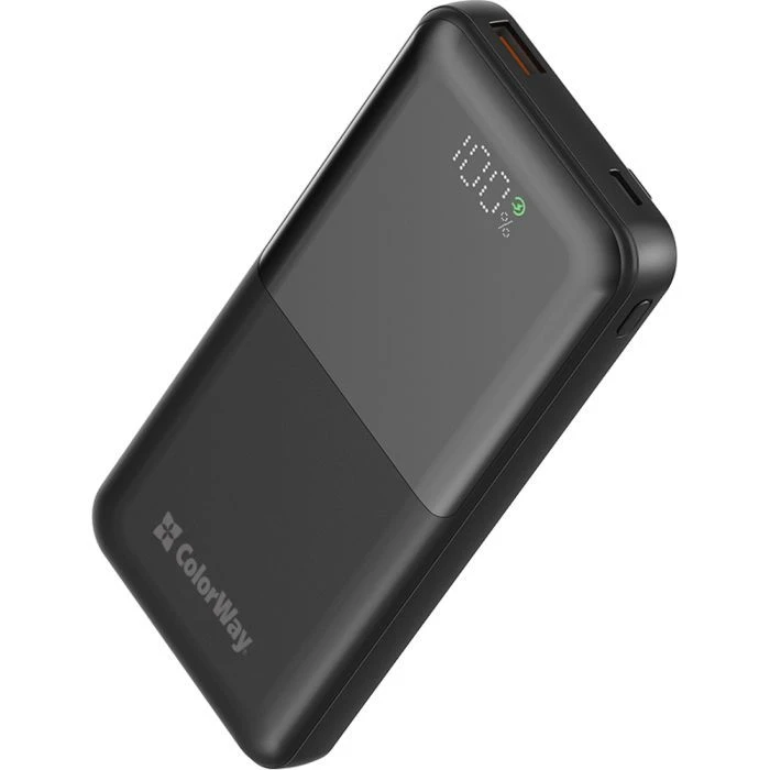 ColorWay 10 000 mAh PD/22.5W, QC/3.0, LCD, Black (CW-PB100LPB3BK-PDD) (UA)