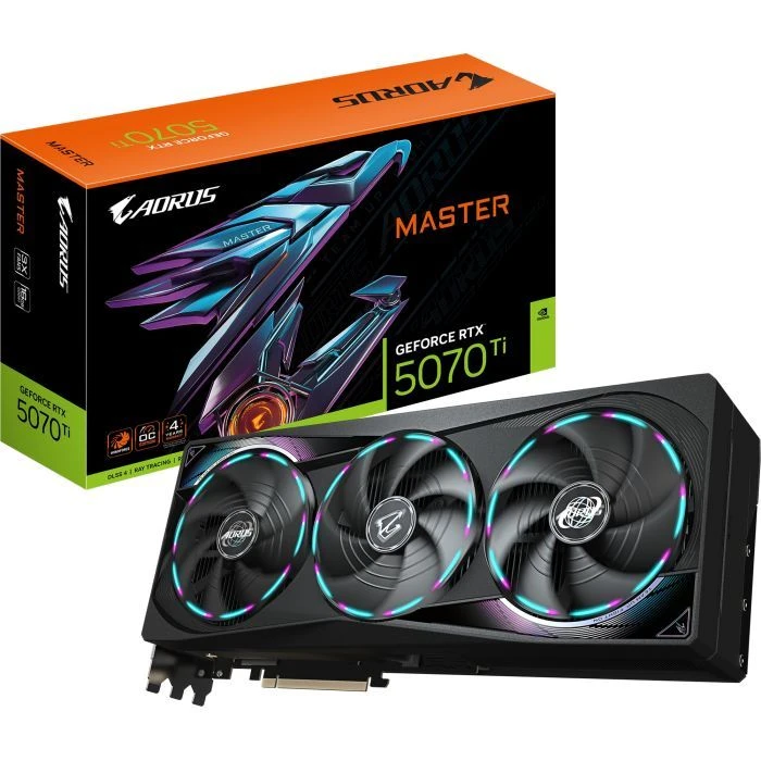 GIGABYTE GeForce RTX5070 Ti 16GB AORUS MASTER (GV-N507TAORUS M-16GD) (UA) Сімейство графіки: NVIDIA;