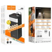 HOCO 40000mAh Powermaster PD/20W, QC/22.5W, Lamp, Black (J86 / 714737) (UA)