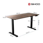 Компьютерный стол Sihoo D03 Walnut/Black (D03-104/D03-108) (UA)