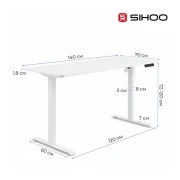 Компьютерный стол Sihoo D03 White (D03-106/D03-107) (UA)