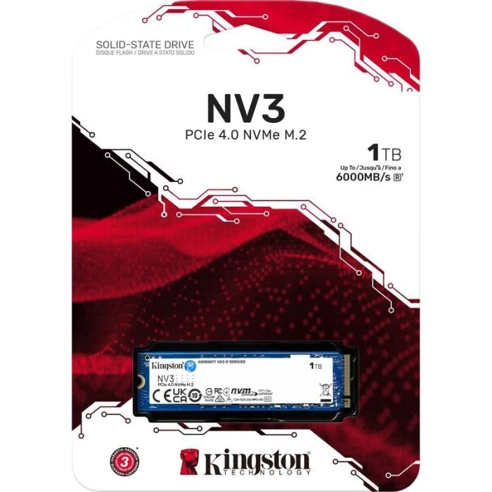 M.2 2280 1TB Kingston (SNV3S/1000G) (UA) Тип накопичувача: внутрішній;