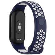 Ремінець для фітнес браслета BeCover Vents Style для Xiaomi Mi Smart Band 10 Blue-White (713632) (UA)